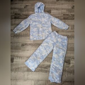 The Children's Place Light Blue and White Kids Jacket & Pants Set